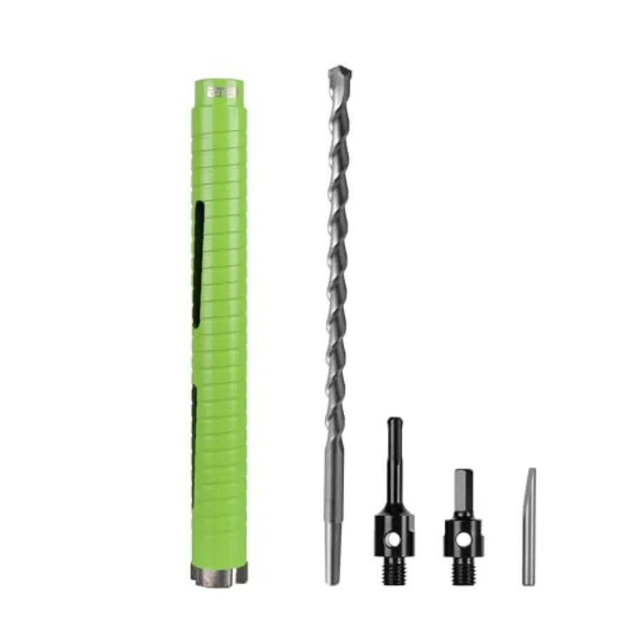 

1 1/4 Inch Dry Core Drill Bit Pilot Bit and 2 Pcs SDS Plus AdapterandHex Adapter 5/8"-11 Threaded Diamond Core Bit for Concrete