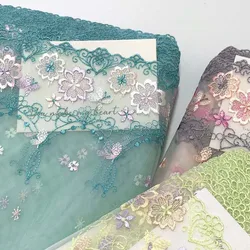 15Yards Green Pink Mesh Embroidered Lace Trim For Sewing Clothes Accessories Bra Costume Dress Lingerie Decor