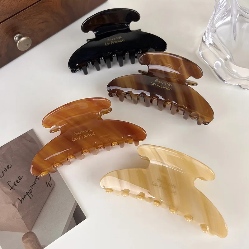 

Korean Acetic Hair Clip Retro French Hair Accessories for Women Geometric Hair Claws Clips Simple Letter Girls Headwear 2024 New