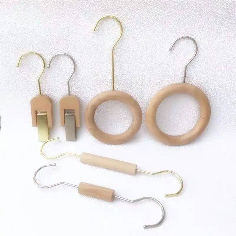 Creative Hangers Wood Circular Ring Scarf Display Tools Clothes Shop Decoration Socks Bags Hanging Rack Clips Combination Hooks