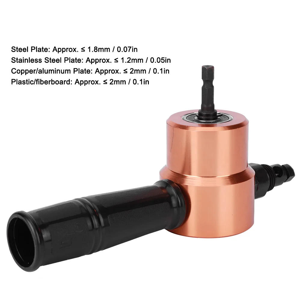 Grignoteuse de tôle à tête à double étirement, outil de coupe de perceuse électrique, accessoire de perceuse électrique, grignoteuse de tôle à tête à double étirement