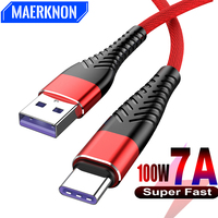 100W USB to Type C 7A Data cable Super Fast Charging Line Wire Mobile Phone For Xiaomi Samsung Huawei P60 Honor 0.25M/1M/2M/3M