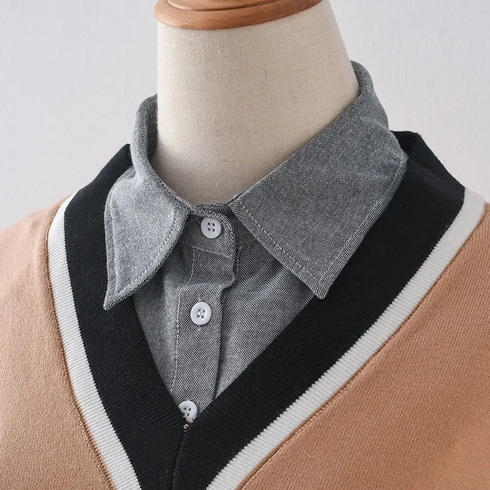 

Women Clothes Accessories Detachable Fake Collar Cotton Solid Color False Collar Half Shirt
