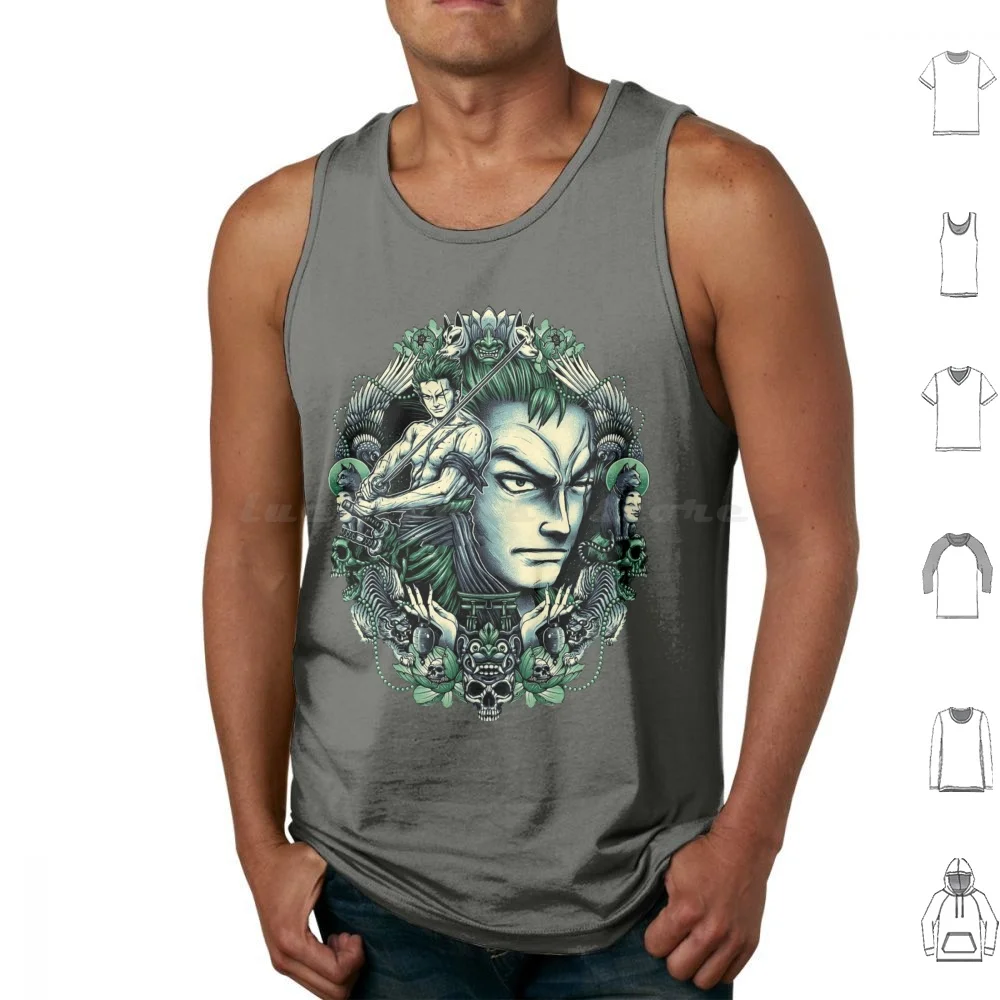 Zoro Tank Tops Print Cotton Manga Anime Zoro Roronoa Zoro Mugiwara Monkey D Luffy Zoro Luffy Hats Zoro