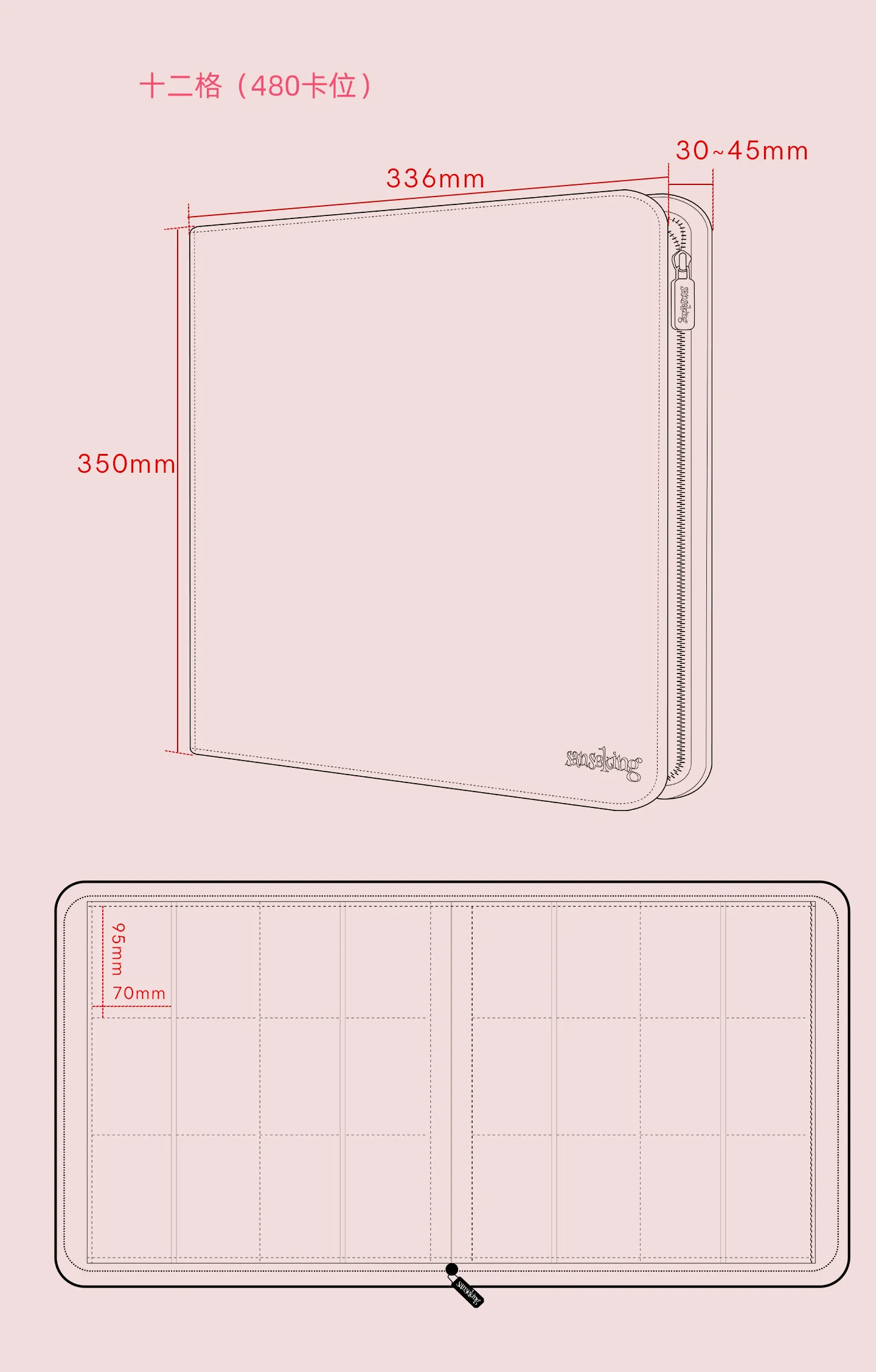 For PTCG Premium Zipper 4 9 12 Pocket PU Card Binder Aesthetic Pink White Album Trading Card Collection Fan Photo Storage Folder