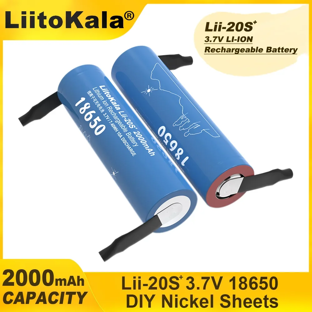 LiitoKala Lii-20S Nickel 18650 2000mAh 3.7V Power Rechargeable Lithium Battery for Electric Tools