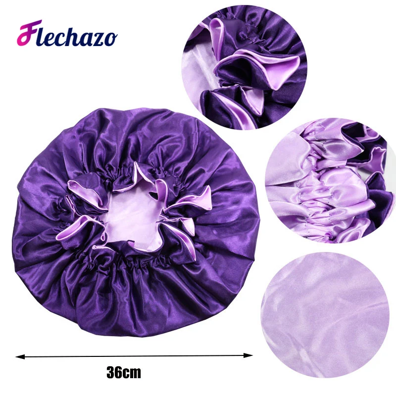 New Hair Bonnets For Women Night Sleep Cap Satin Elastic Bonnet Hat For Hair Healthy Care Head Cover Adjust Silk Bonnet 1Piece