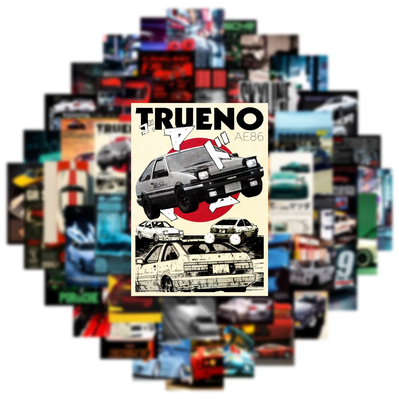 50 قطعة JDM التحديثية سباق السيارات الكتابة على الجدران ملصقات لأجهزة الكمبيوتر المحمول سكيت الأمتعة الغيتار الدراجة الشارات مقاوم للماء