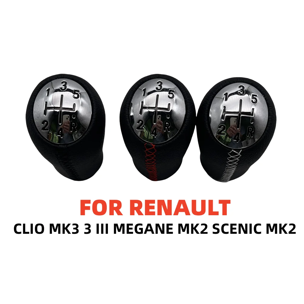 CAR Gear Shift Knob Stick Head Car Gear Shift Lever Handle FOR RENAULT CLIO MK3 3 III MEGANE MK2 SCENIC MK2