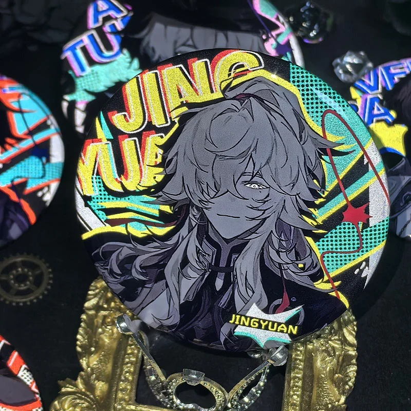 1PC Anime Games Honkai: Star Rail Boothill Aventurine Reflection Badges  Jewelry Collar Brooches Accessories Gifts For Friend