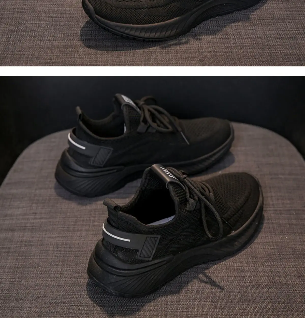 Atmungsaktive Damen-Mesh-Sneaker mit Wellensohle, dicker Plateau-Sohle, höhenverstellbar, leicht, zum Schnüren, für den Alltag, zum Gehen, Sport, Freizeit. – Detail 21