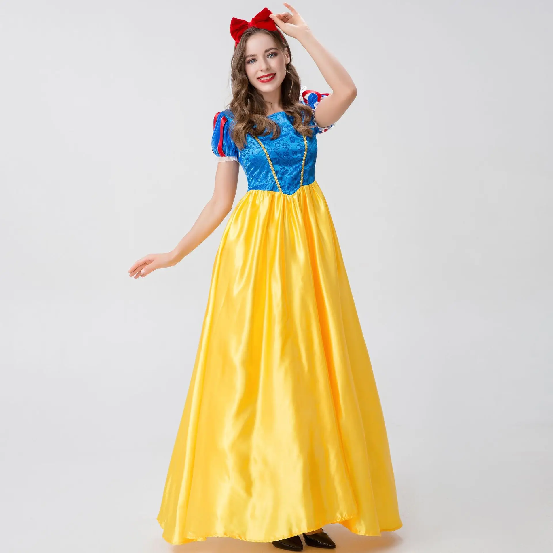 Snow White Cosplay Costume para Adulto, Fairy Tale Princess Dress, M-XXL