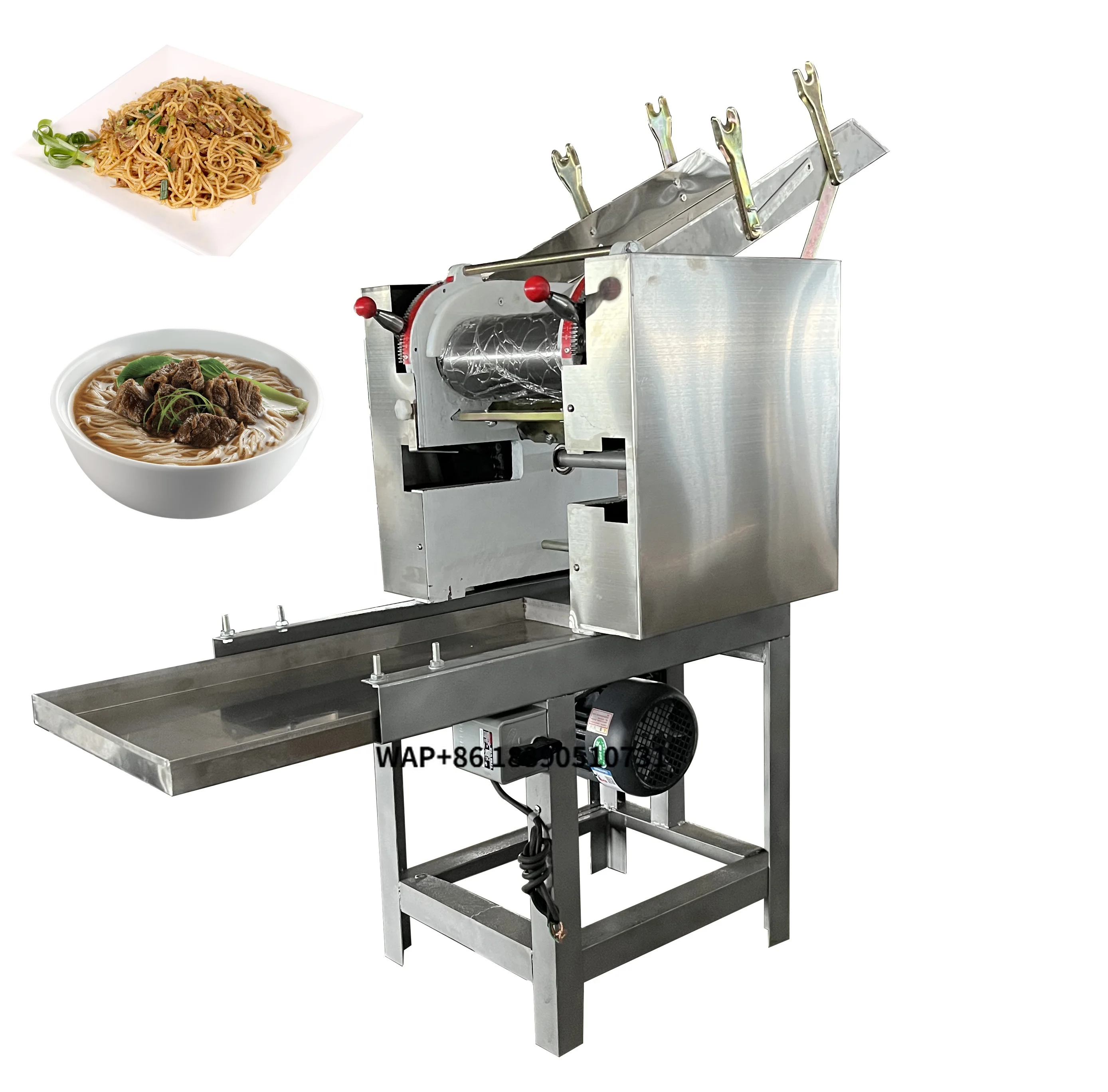 Commercial Automatic Dough Noodle Making Cutting Machine Adjustable 50-75kg/h Capacity Pure Copper Wire Motor Stainless Steel