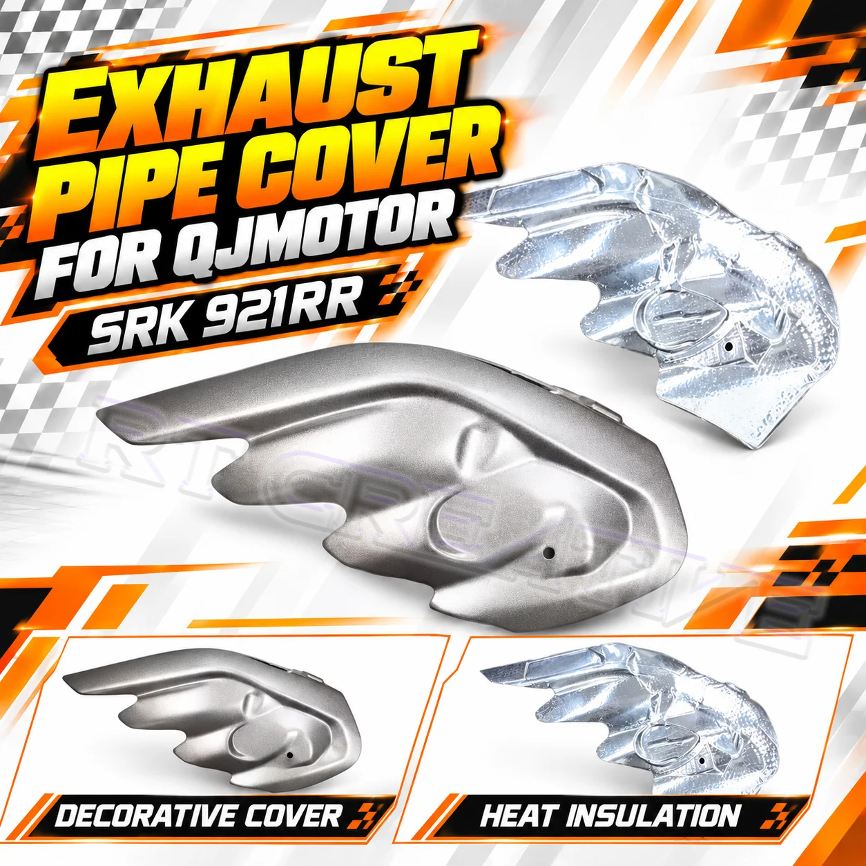 Motorcycle Exhaust Tail Guard Muffler Decorative Shield Heat Protection Fit QJMOTOR SRK921RR