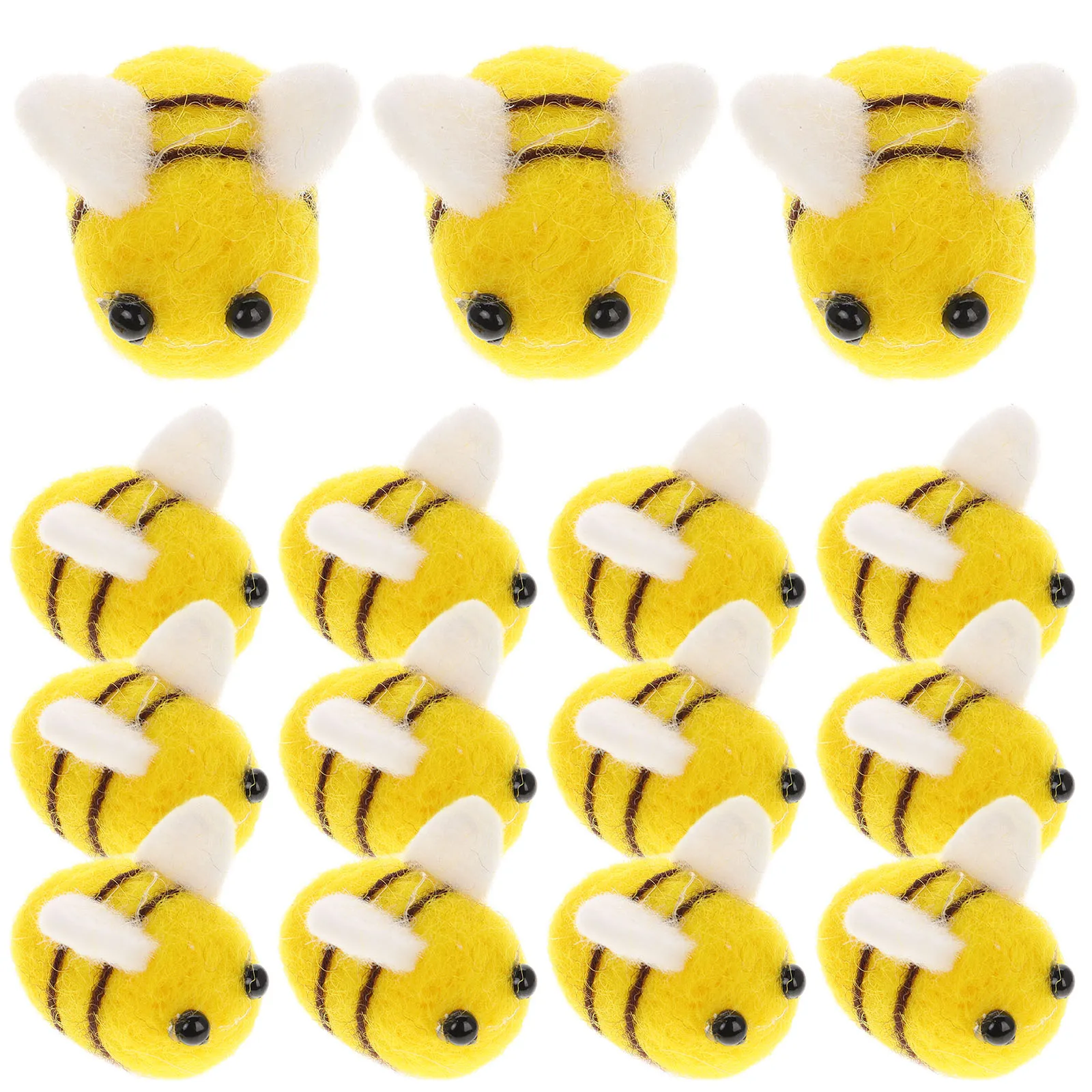 

20pcs Wool Felt Bee Decoration Craft Ornaments Animals Miniatures Soft Durable Hair Accessories Earmuffs