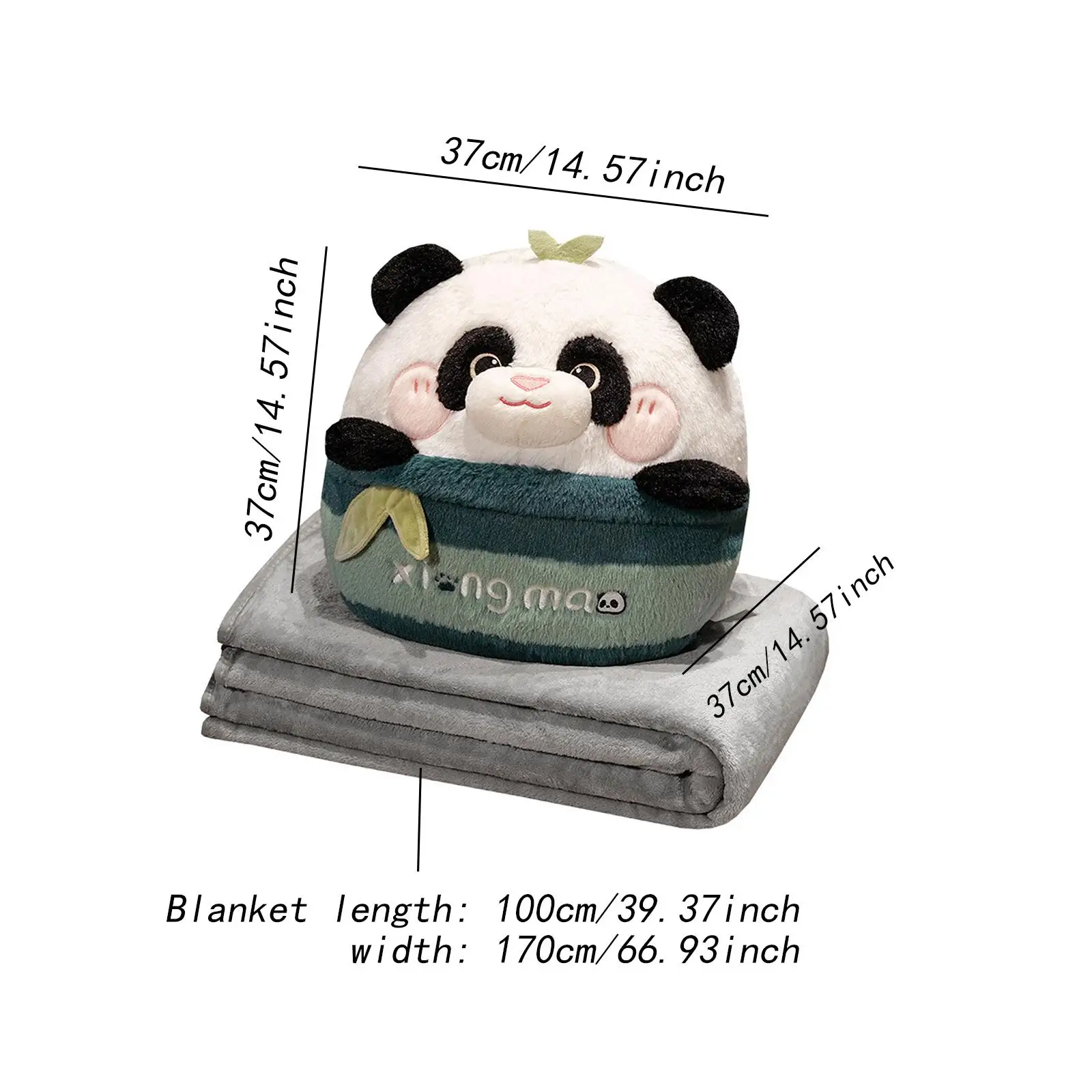 Poduszka pluszowa Panda z kocem Dekoracja domu Wygodne pluszaki dekoracyjne dla dziewczynek i chłopców Prezent urodzinowy Sofa Łóżko