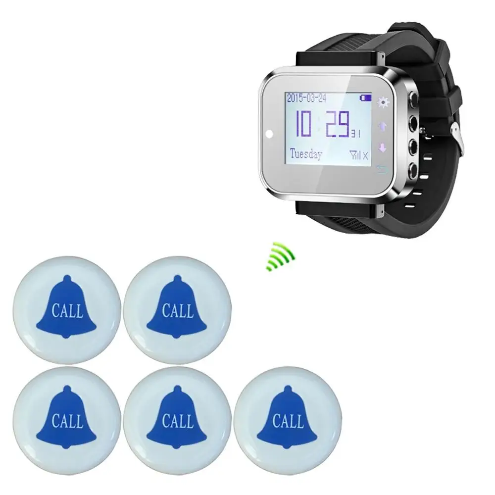 

Hot sales wireless waiter call system restaurant call watch button bell system