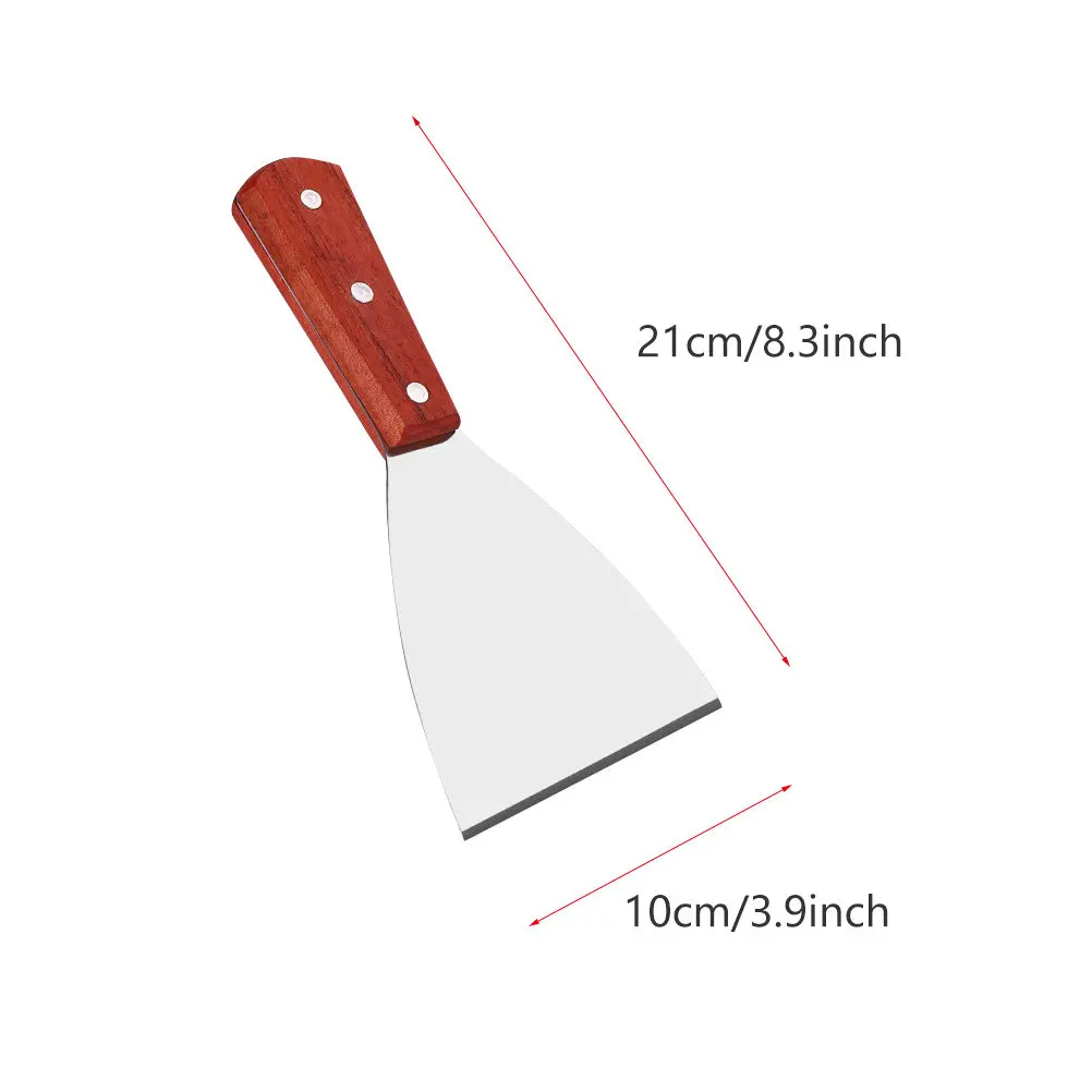 2Pcs Premium Stainless Steel Slanted Edge Steak Spatula Ergonomic Slip-Resistant Handle Non Reactive Kitchen Gadget Cooking