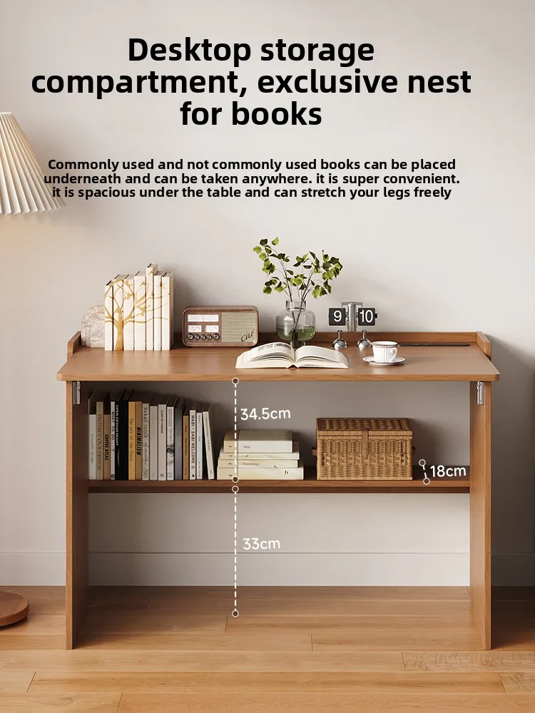 Solid wood folding desk computer desk small apartment household removable wall small narrow table simple rental house bedside