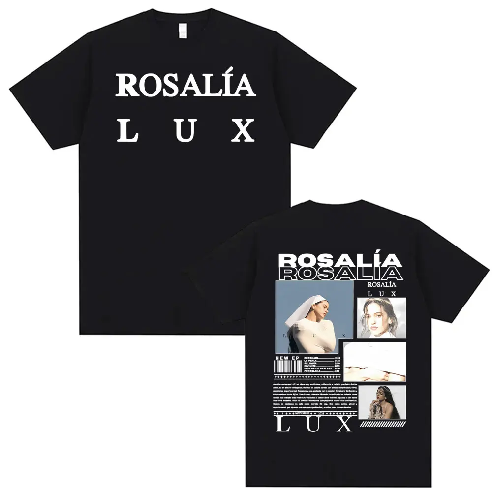 

Singer Rosalia LUX New Album 2025 Tour Graphic T Shirt Men Women Vintage Aesthetic Short Sleeve T-shirt Cozy 100% Cotton T Shirt