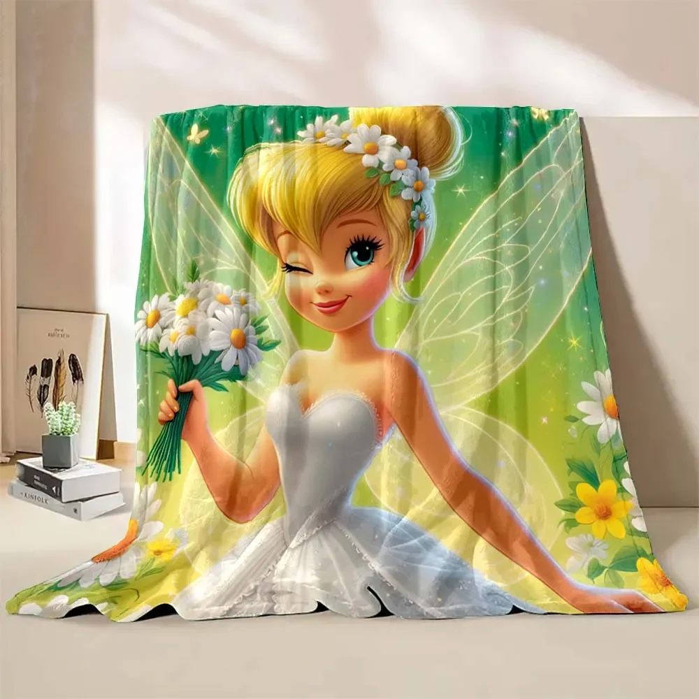 6 taglie Disney Tinker Bell coperta stampata per bambini coperta per adulti biancheria da letto morbida e calda per divano letto coperta da viaggio