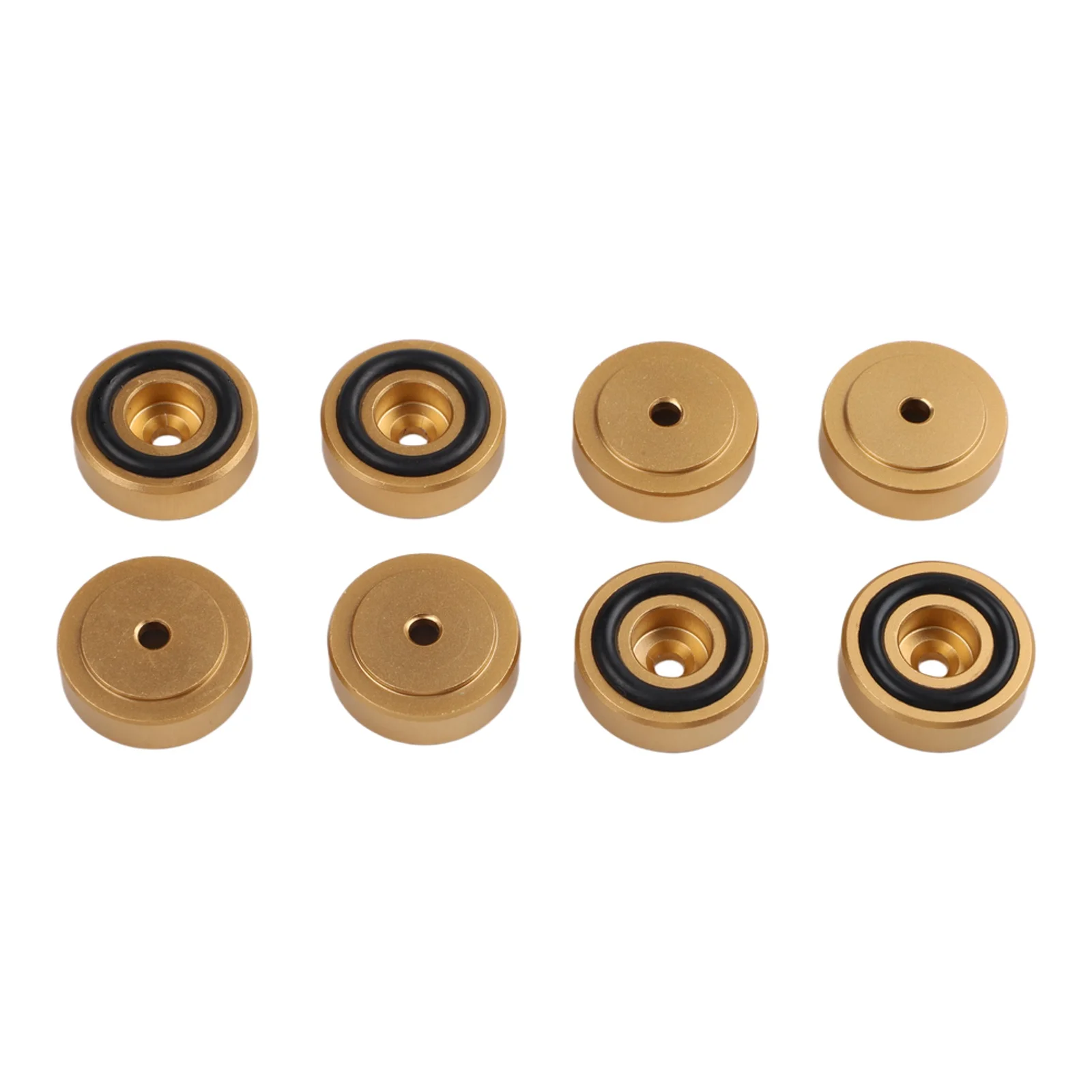 8x Brass Chopping Board Feet with Non-Slip Rubber Pads for Reliable Support on Hard Flat Kitchen and Dining Surfaces