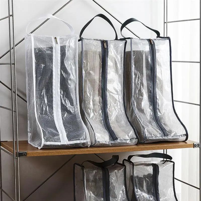 2 Pcs Tall Boots Storage Bag Portable Shoe Rack Tall Boot Bag Clear Shoes Boxes Boot Storage Bag Skin Friendly Travel Bag