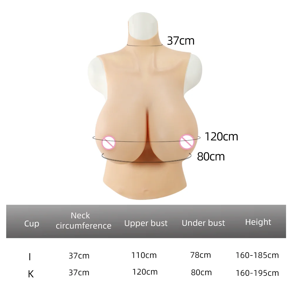 YUERUGOU I K Cup Fake Silicone Breast Forms Breathable Huge Boob Silicone Transgender Drag Queen Shemale Crossdresser Big Chest