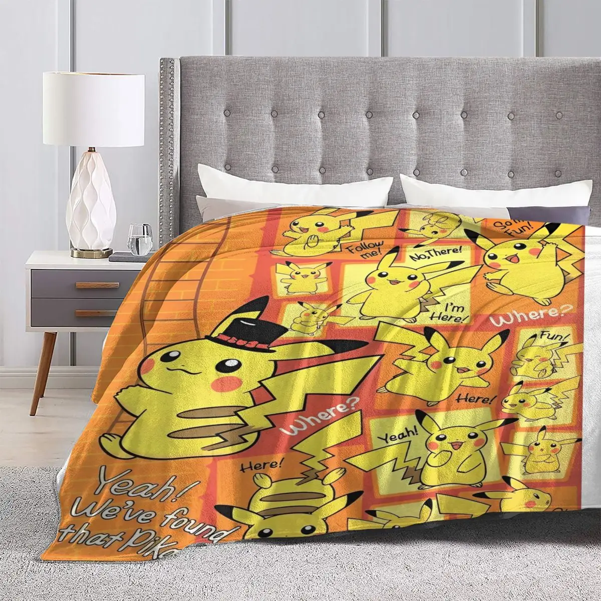 Pokemon Pikachu Blanket Warm Soft Graphic Plush Bedding Throws For Living Room Travel Flannel Bedspread Bed Cover