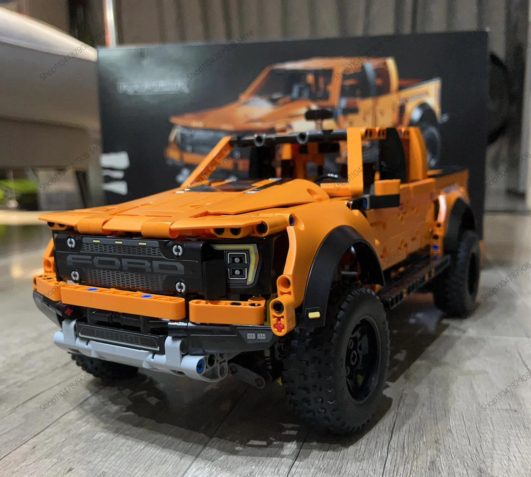 

1379 шт. Ford Raptor грузовик строительные блоки MOC прицеп DIY сборка 42126 кирпичи игрушки подарок для детей мальчиков девочек STEM образование