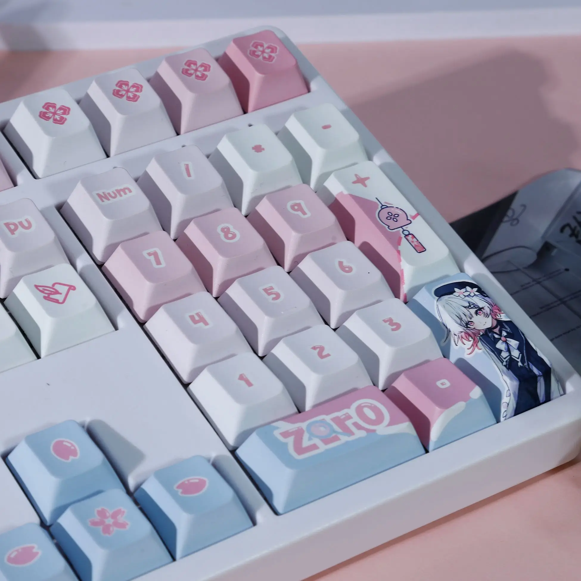 120 Keys Magical Girl Witch Trials Keycaps Emma Sakuraba Anime Game Key Cap Set Cherry PBT Keycap for Made68 Mad68 Wooting 60