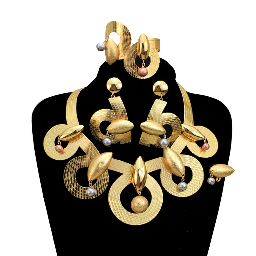 

Woman Trend Jewelry Set Brazilian Big Necklace Wedding Party Jewelry FHK13306
