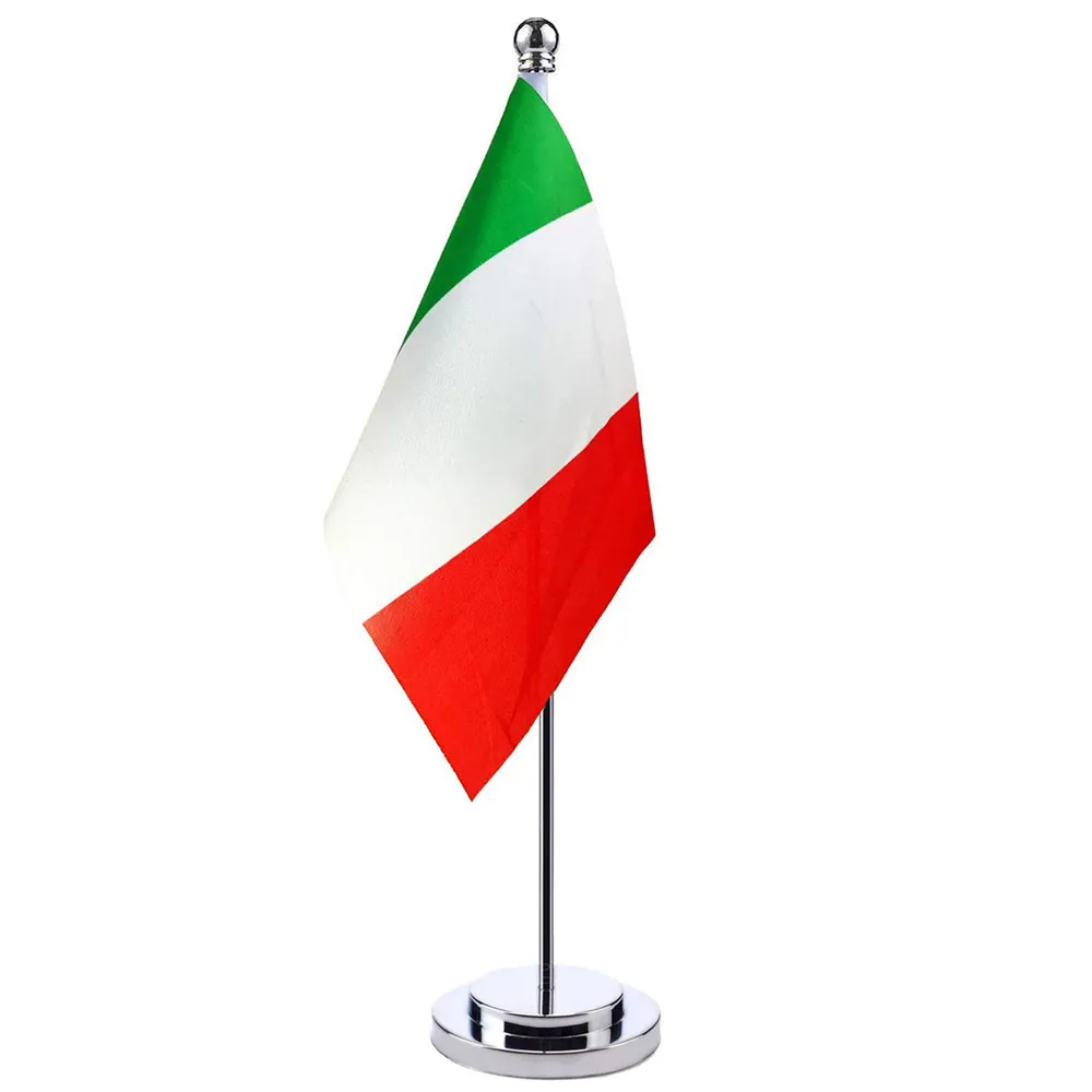 14x21cm Italy Desk Small Country Banner Meeting Room Boardroom Table Standing Pole The Italian National Flag