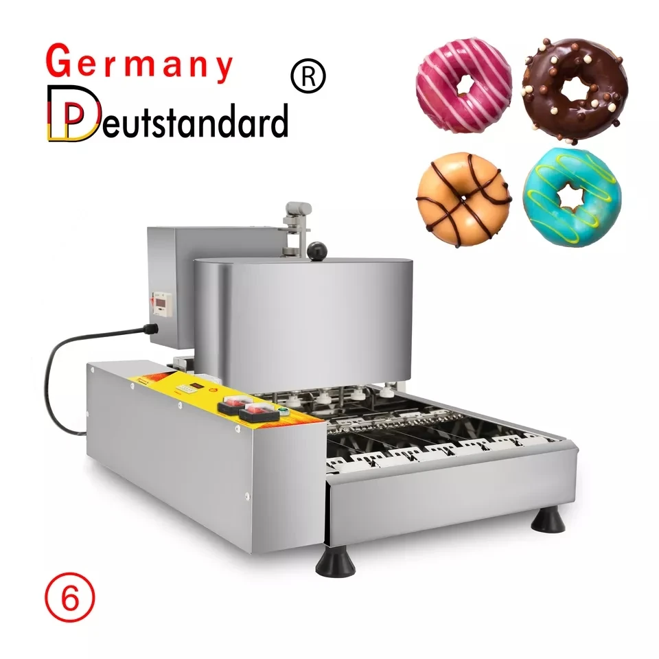 6 Rows Mini 45MM Doughnuts Making Machine 2250PCS/H Commercial Electric Stainless Steel Automatic Donut Fryer Snack Equipment