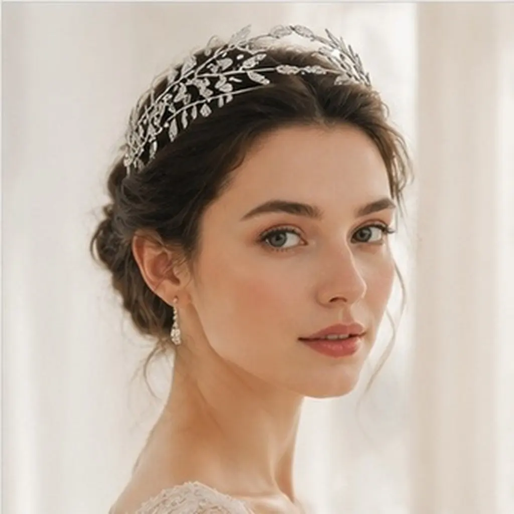1Pcs Baroque Hair Hoop Chic Alloy Leaf Headband Bridal Party Wedding Cosplay Hair Accessory Headband Alloy Headdress for Female