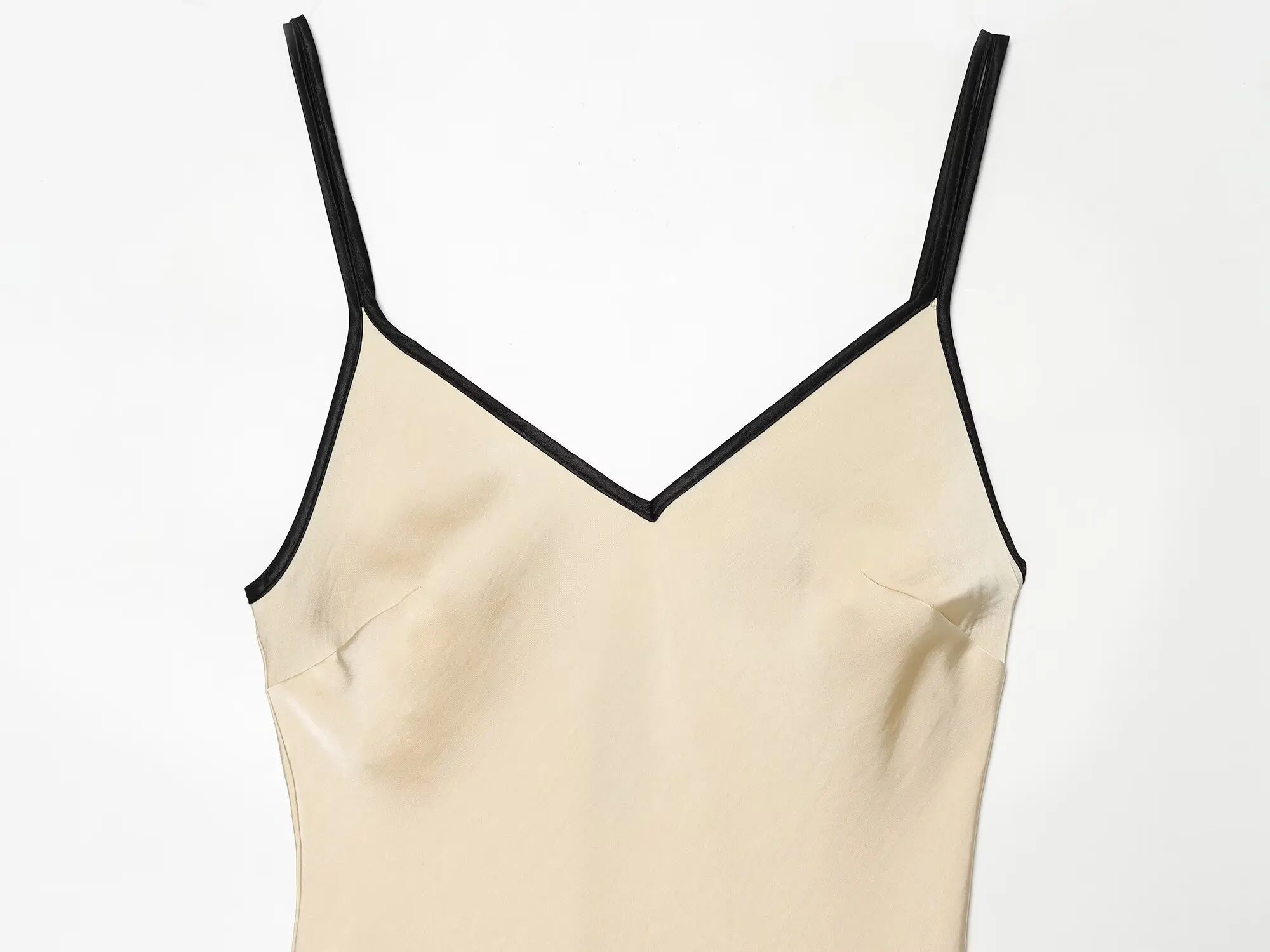 TFMLN Damen-Midikleid, lässig, mit Hosenträgern, elegant, schmal geschnitten, kontrastfarben, für den Sommer, Damen, V-Kragen, modisch, für Partys, lange Kleider – Detail 4