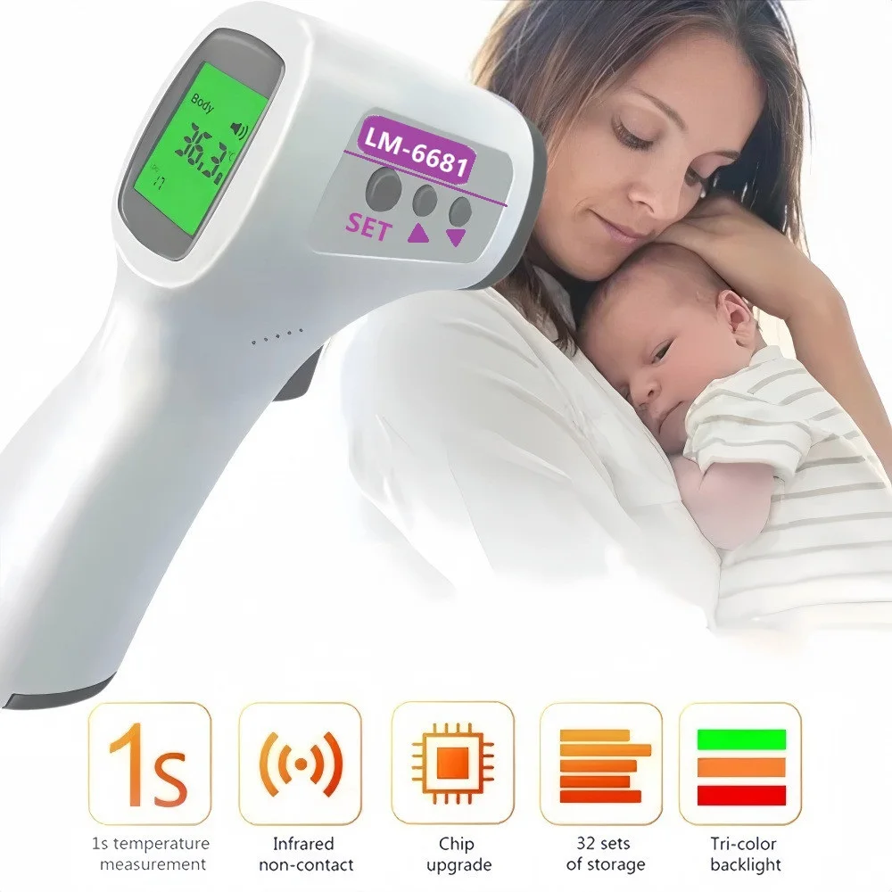 Forehead Digital Thermometer Non-Contact Infrared Medical Thermometer Body Temperature Fever for Baby Adults
