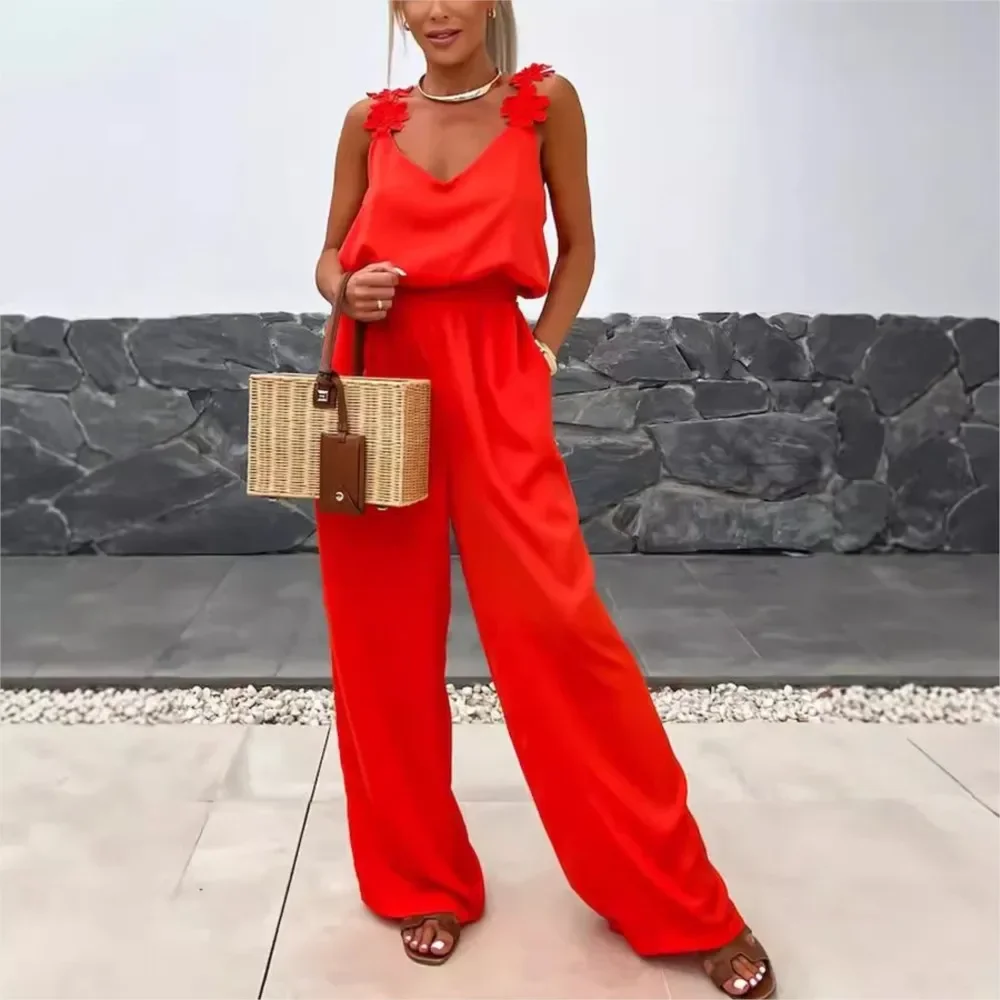 Spring Summer Sexy Suspender Jumpsuit For Women'S Fashion Waist Relaxed Sleeveless Vacation Female Elegant Jumpsuit Pants 2026