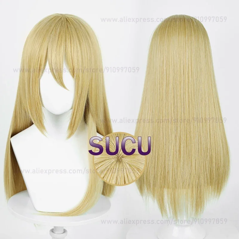 Anime History Reiss Cosplay Wig 50cm Gold Yellow Krista Lenz Anime Hair Heat Resistant Synthetic Wigs