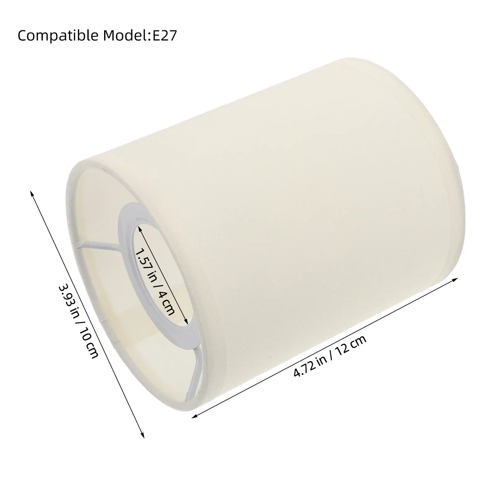 Fabric Lampshade Anti-Glare Drum Shade Minimalist Light Yellow for Bedside Table Lamp E27 Bedroom Living Room Small Lampshade