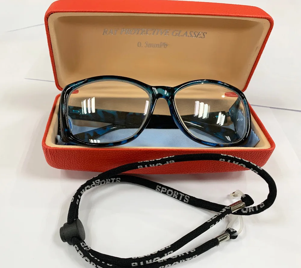 Original ionizing radiation ray protective lead glasses unisex lead spectacles 0.5mmpb  front & side shied protection passed CE