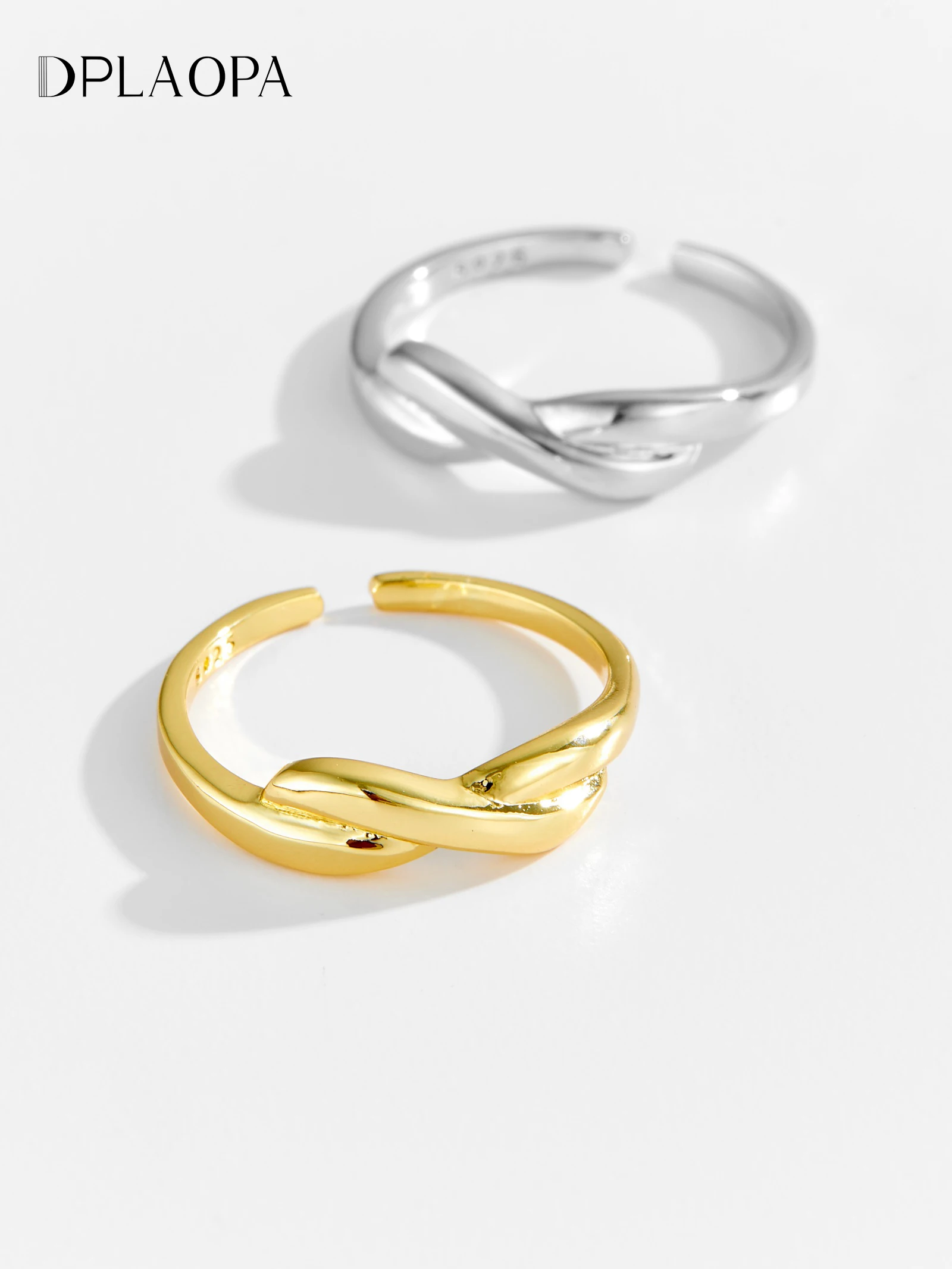 

DPLAOPA 925 Sterling Silver Plain Twist Ring Adjutable Women 2025 Chic Minimalist Fashion Party Daily Casual Gift Jewelry