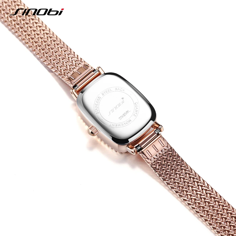 Sinobi Ladies Watches Fashion Design Women\'s Quartz Wristwatches Elegant Rectengle Female Gifts Clock HM Brand Top Luxury Watch