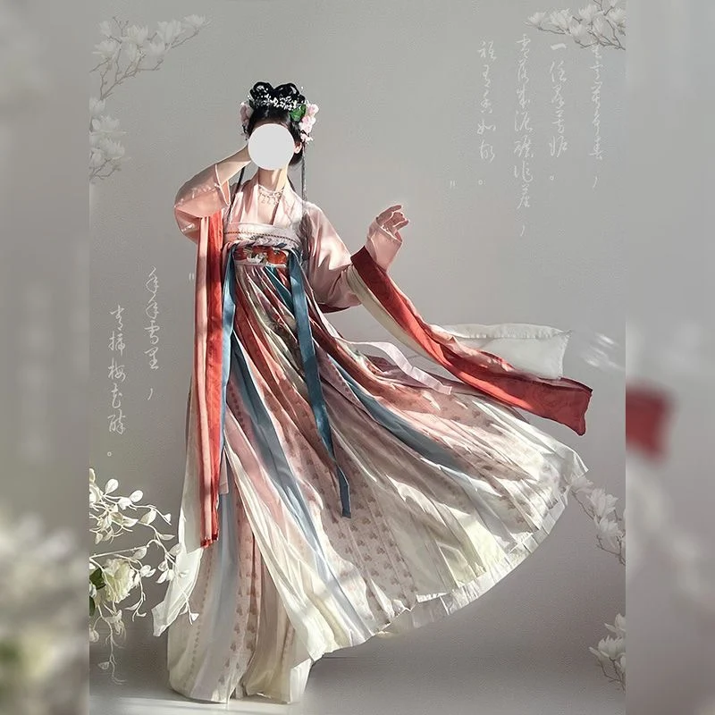 New Spring Women's Han Chinese Clothing Chest-High Dress System Elements Printing Suit and Summer Autumn