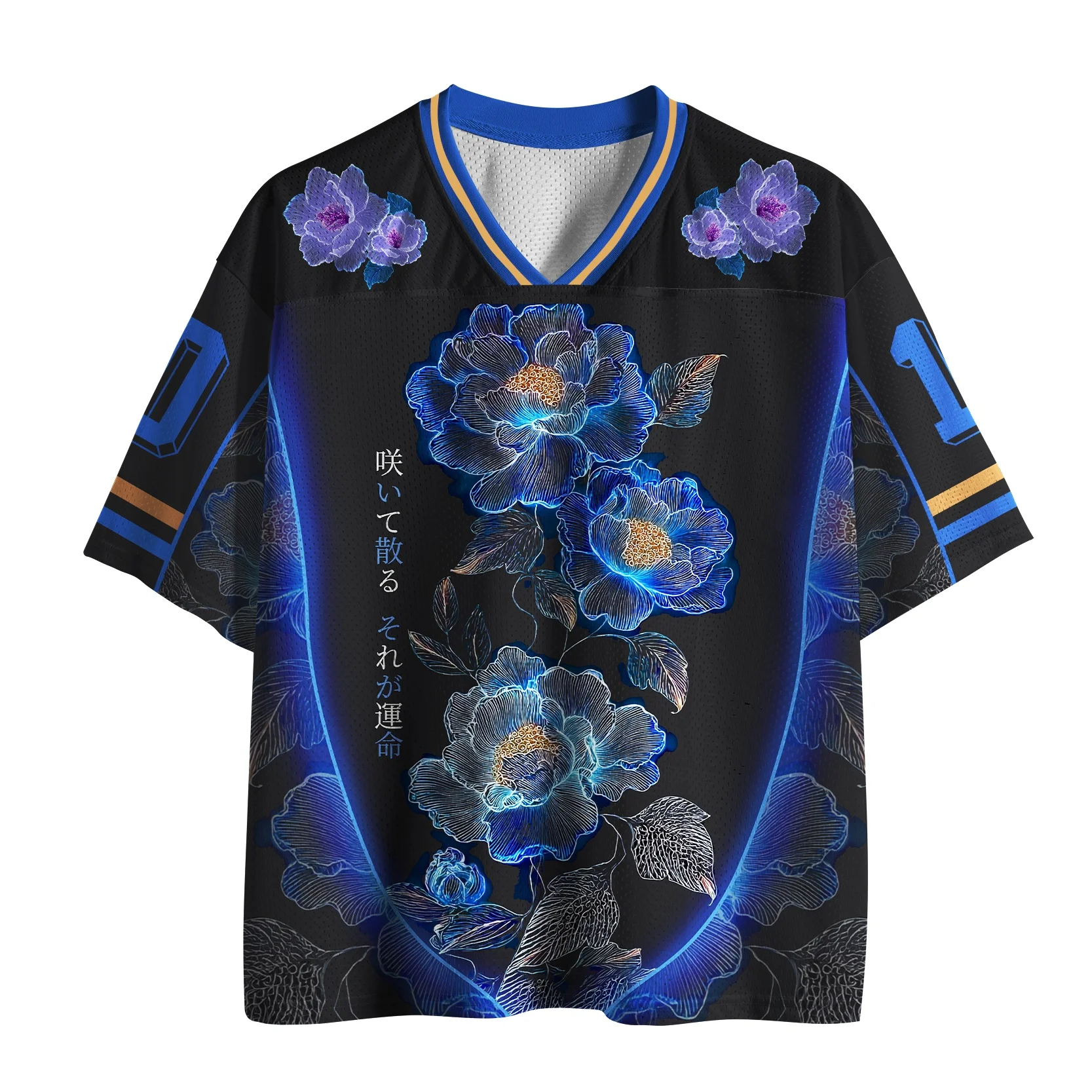 Flower Summer Men's T-shirt New Fashionable V-neck Quick Drying Leisure Outdoor Sports Adult and Children's Parent Child T-shirt
