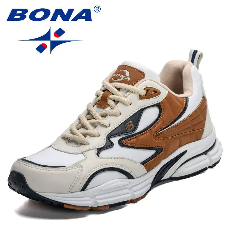 Bona 2023 Nieuwe Ontwerpers Atletische Schoen Mannen Casual Sneakers Hoge Kwaliteit Licht Ademend Sport Man Schoenen Populaire Hardloopschoenen