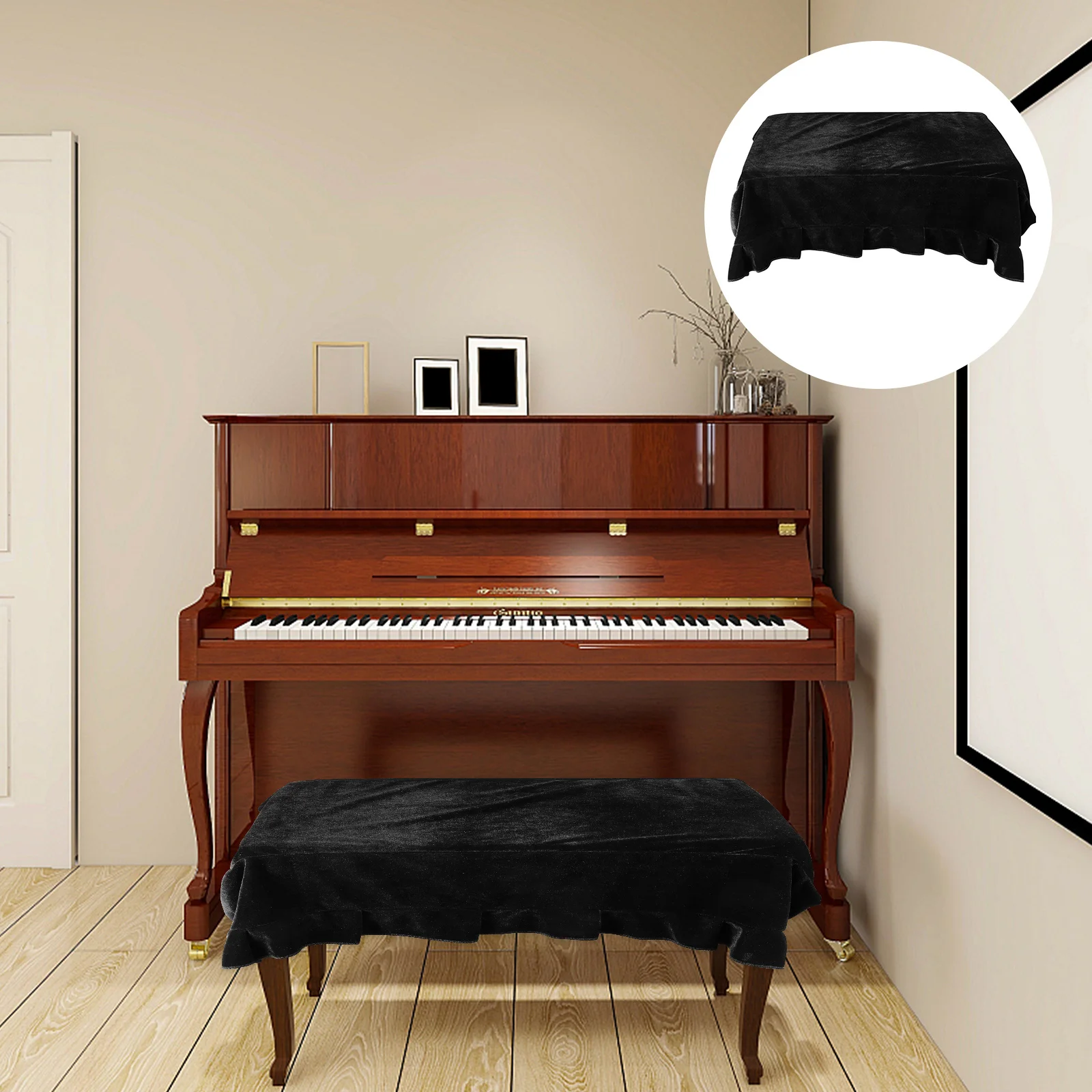 

Elastic Piano Stool Cover Chair Protector Durable Easy Install Simple Design for Home Office Store Bench Cover