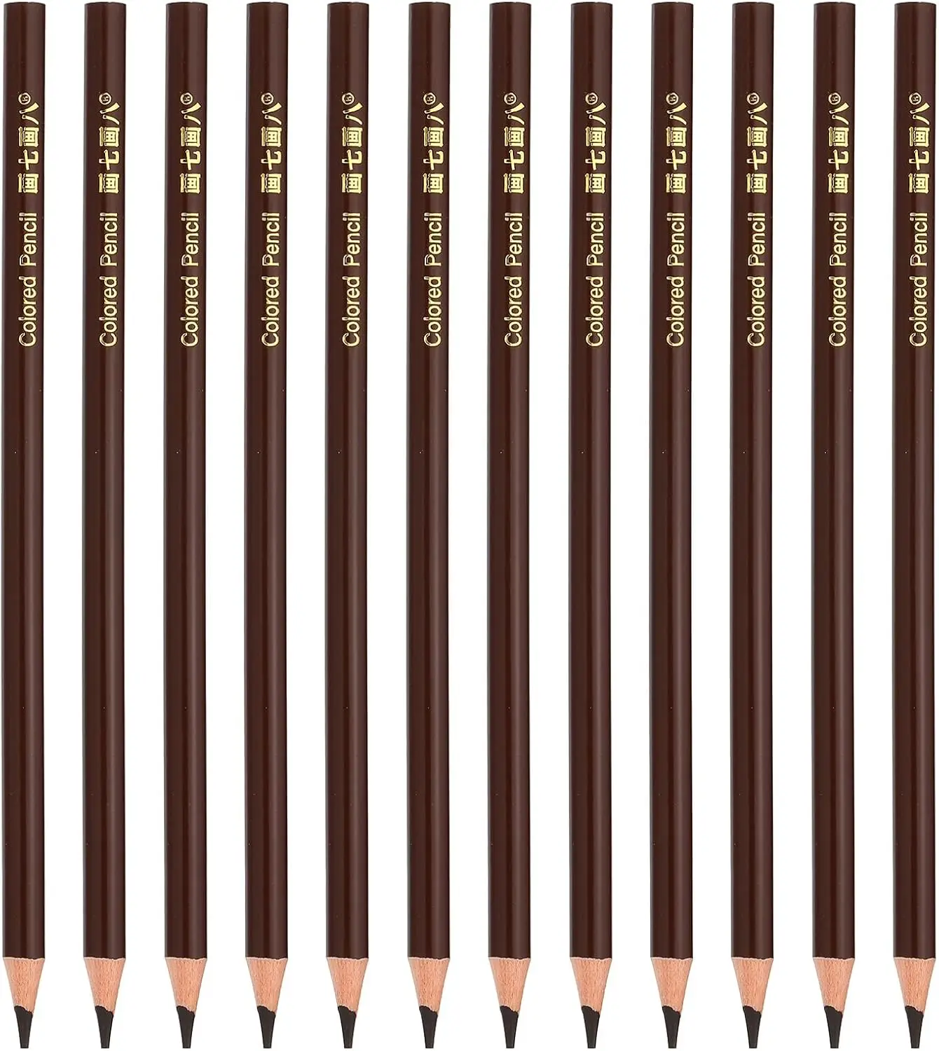 

12 Pcs Coffee Colored Pencils Set, Oil Color Wooden Drawing Pencils for Artists, Art Painting & Sketching