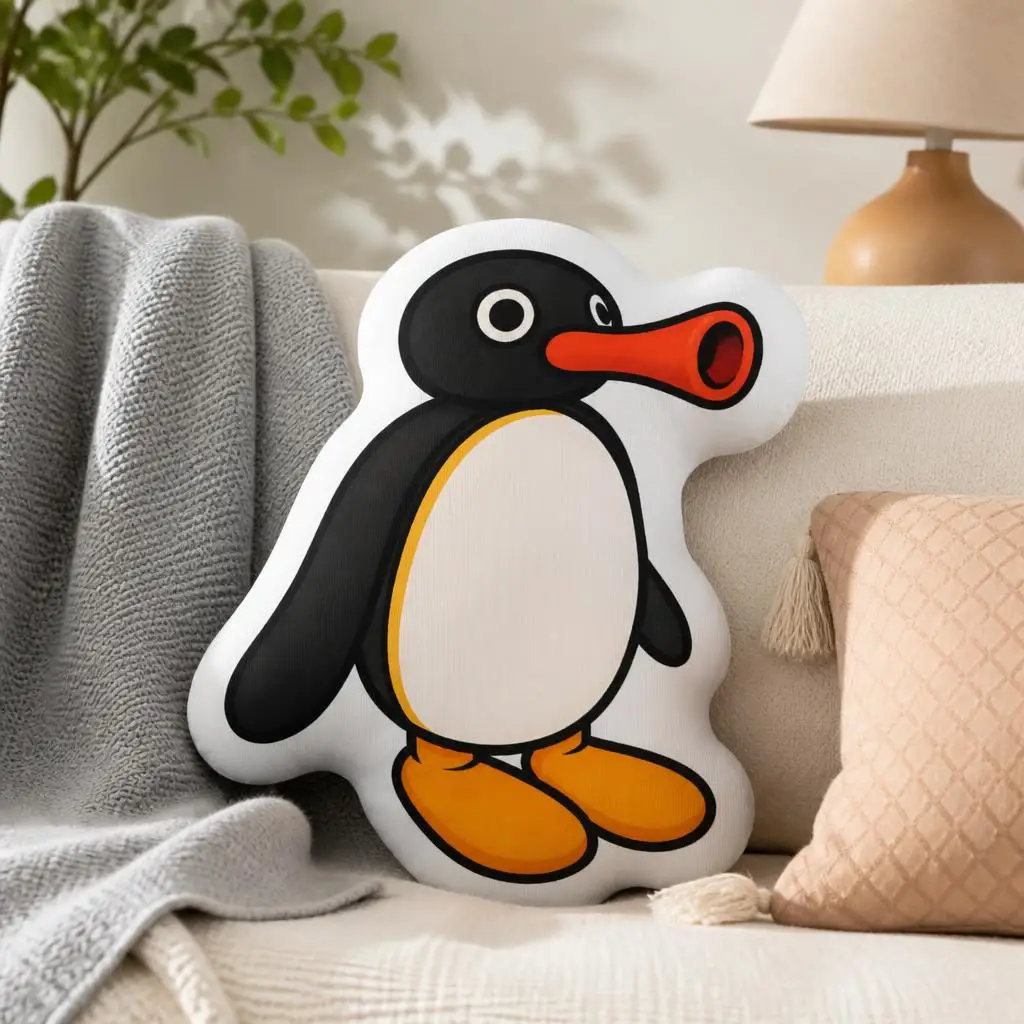 Cartoon Penguin Shaped Throw Pillow Cute Bird Cushion Stuffed Decorative Pillow for Kids Room Sofa Accent Home Decor Gift