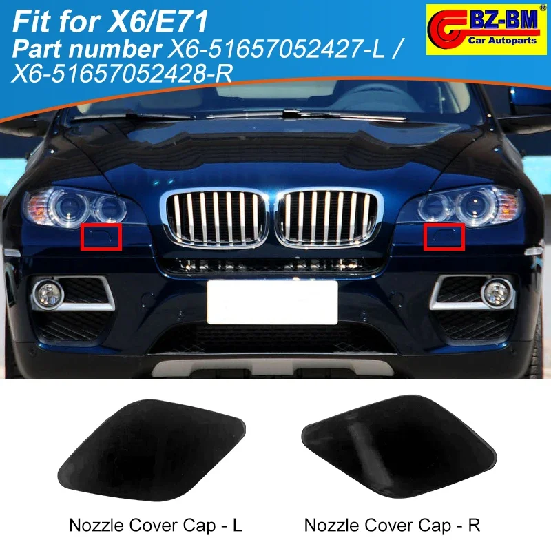 

Front Bumper Headlight Headlamp Washer Nozzle Cover Cap For BMW X6 E71 51657052427 51657052428 51118065890 51117422903